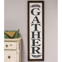 Basket Weave Textured 'Gather' Sign - The Fox Decor