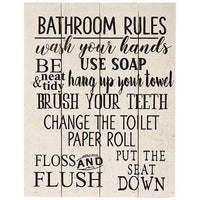 Thumbnail for Bathroom Rules Pallet Art Bath & Laundry Signs CWI+ 