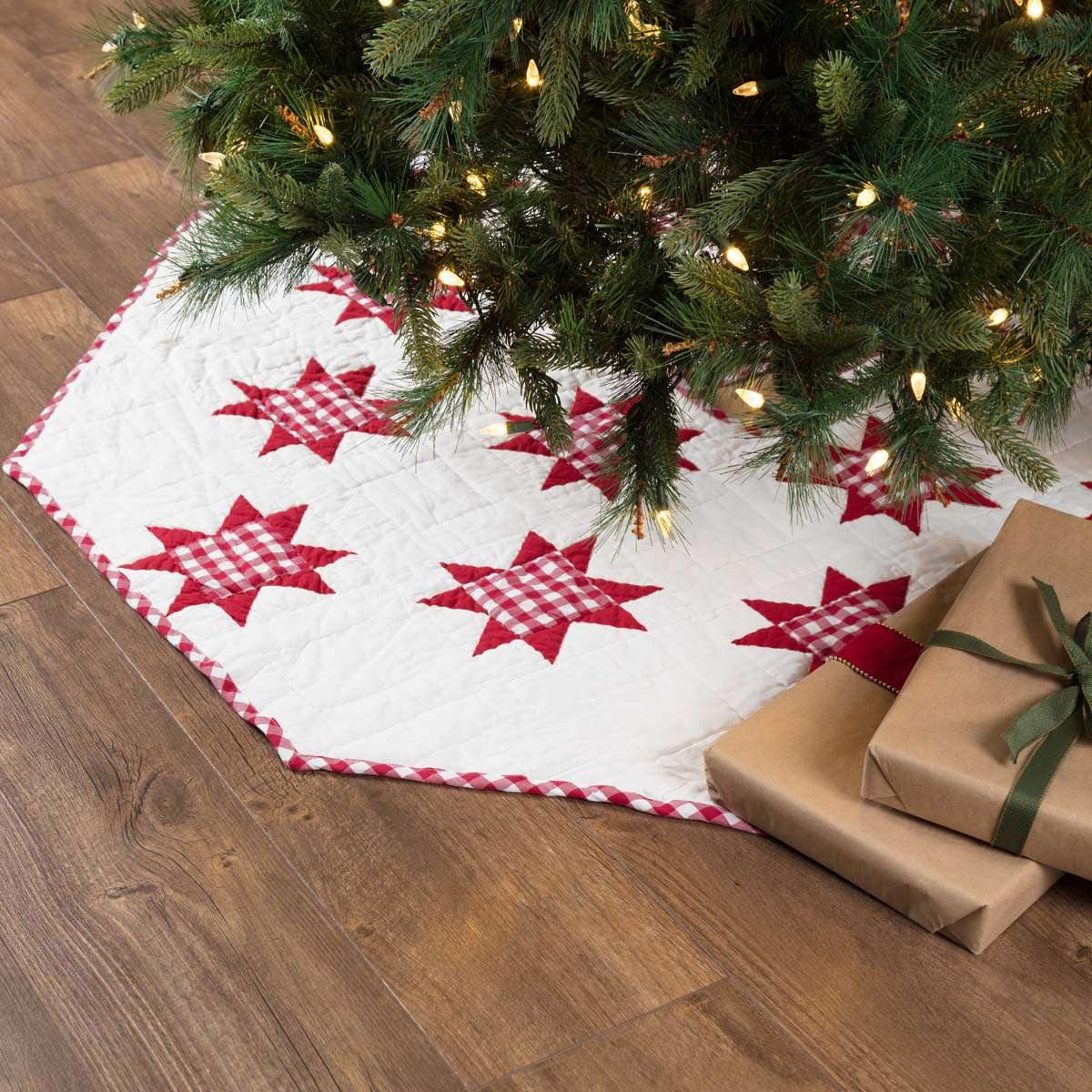 Emmie Red Patchwork Tree Skirt 55