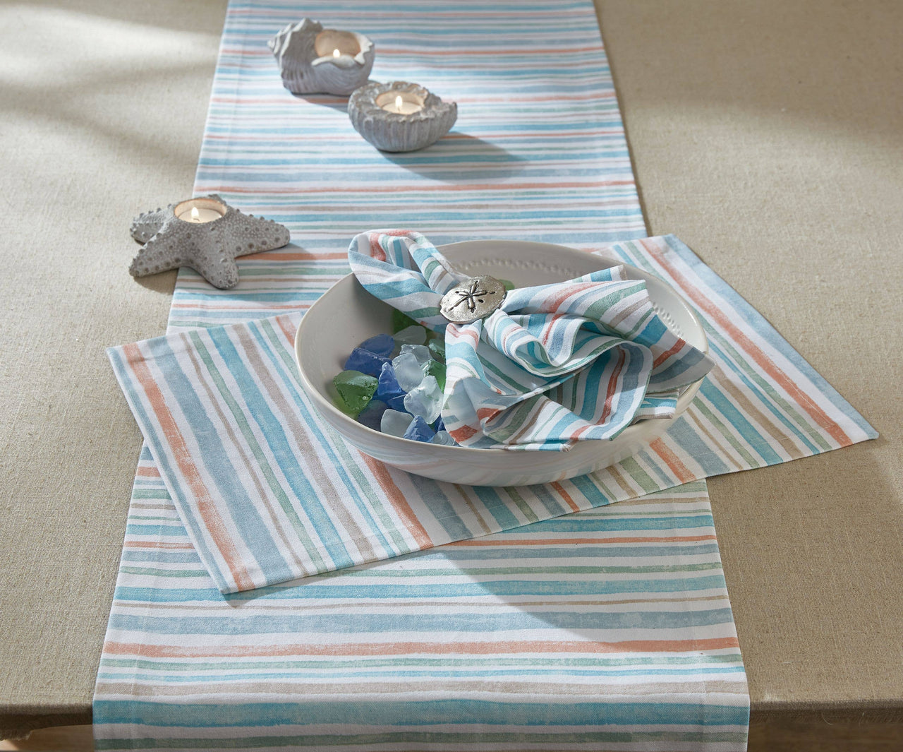 Beachcomber Stripe Table Runner - 72"L Park Designs - The Fox Decor