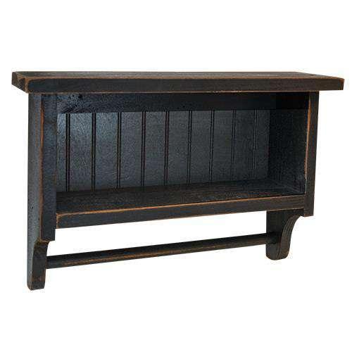 Beadboard Towel Rack, Black - The Fox Decor