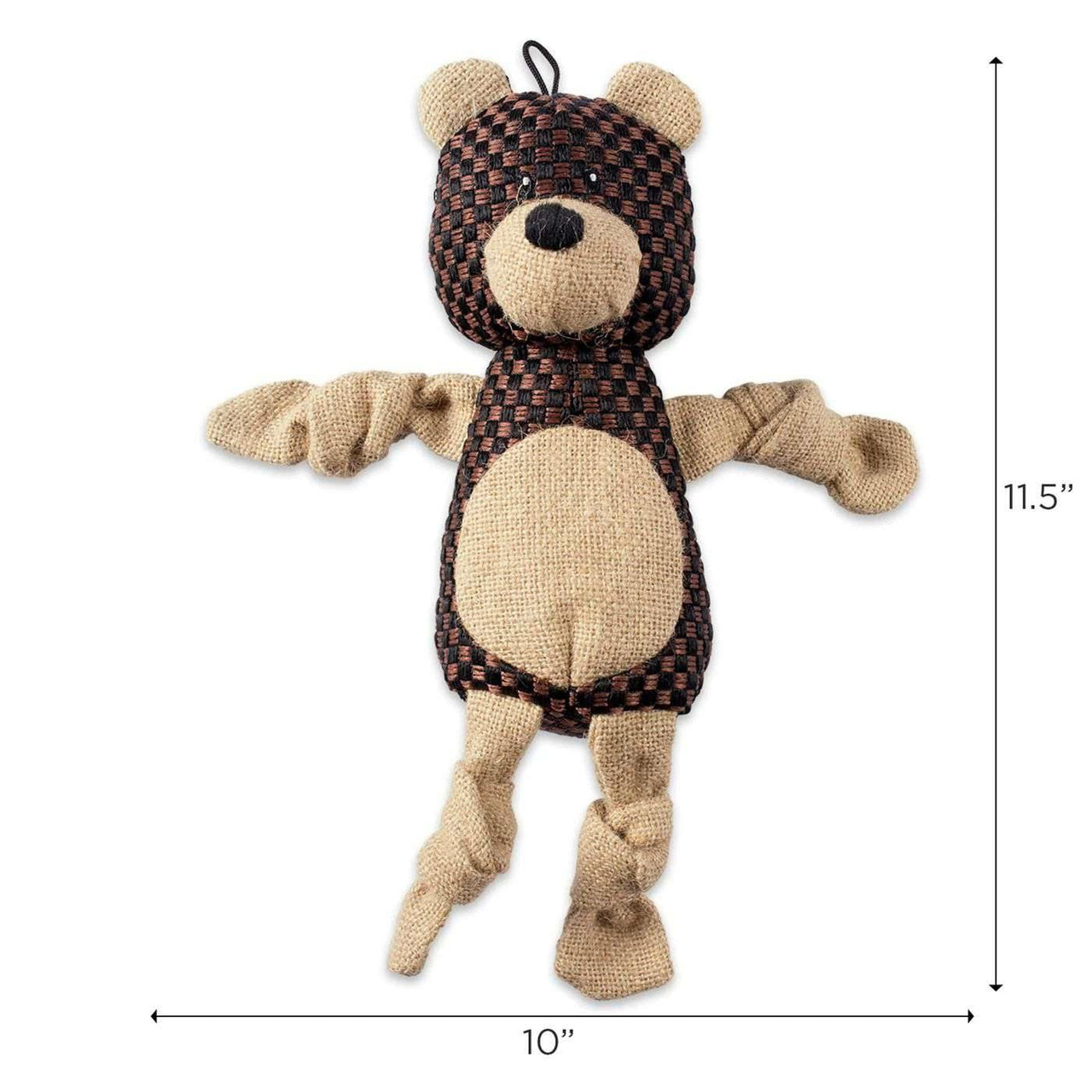 Bear With Squeaker Burlap Pet Toy - The Fox Decor