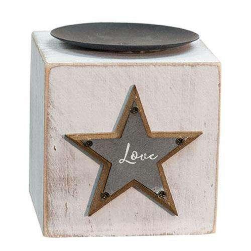 Believe, Family, Love Candle Block, 3 Asst. Pillar & Votive Holders CWI+ 