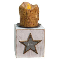 Thumbnail for Believe, Family, Love Candle Block, 3 Asst. - The Fox Decor