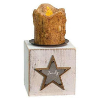 Thumbnail for Believe, Family, Love Candle Block, 3 Asst. Pillar & Votive Holders CWI+ 