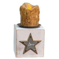 Thumbnail for Believe, Family, Love Candle Block, 3 Asst. Pillar & Votive Holders CWI+ 