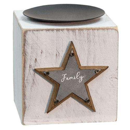 Believe, Family, Love Candle Block, 3 Asst. Pillar & Votive Holders CWI+ 