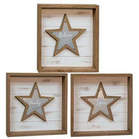 Thumbnail for Believe, Family, Love Shadowbox Sign, 3 Asst. Sold individually - The Fox Decor