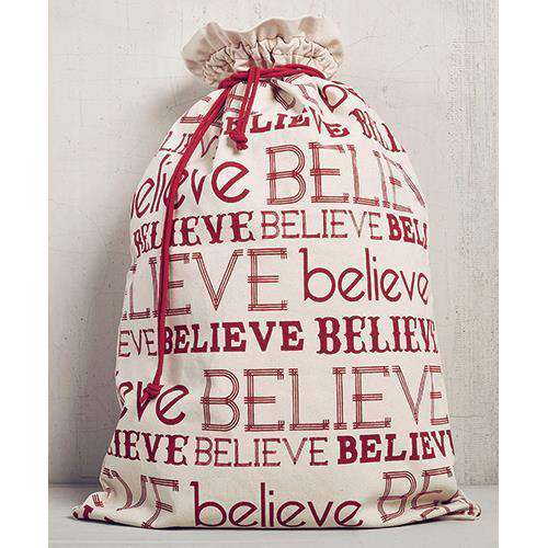 Believe Gift Sack, 22x32 Tabletop & Decor CWI+ 