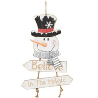 Thumbnail for Believe In Magic Snowman Sign Signs CWI+ 