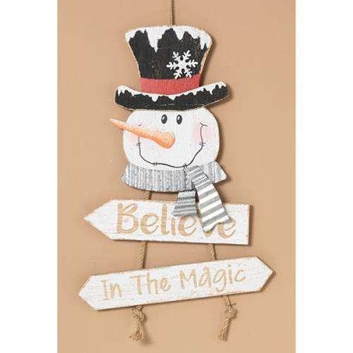 Believe In Magic Snowman Sign - The Fox Decor