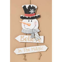 Thumbnail for Believe In Magic Snowman Sign Signs CWI+ 