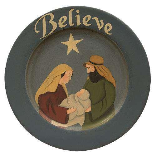 Believe Nativity Plate - The Fox Decor