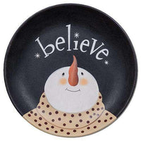 Believe Snowman Plate - The Fox Decor