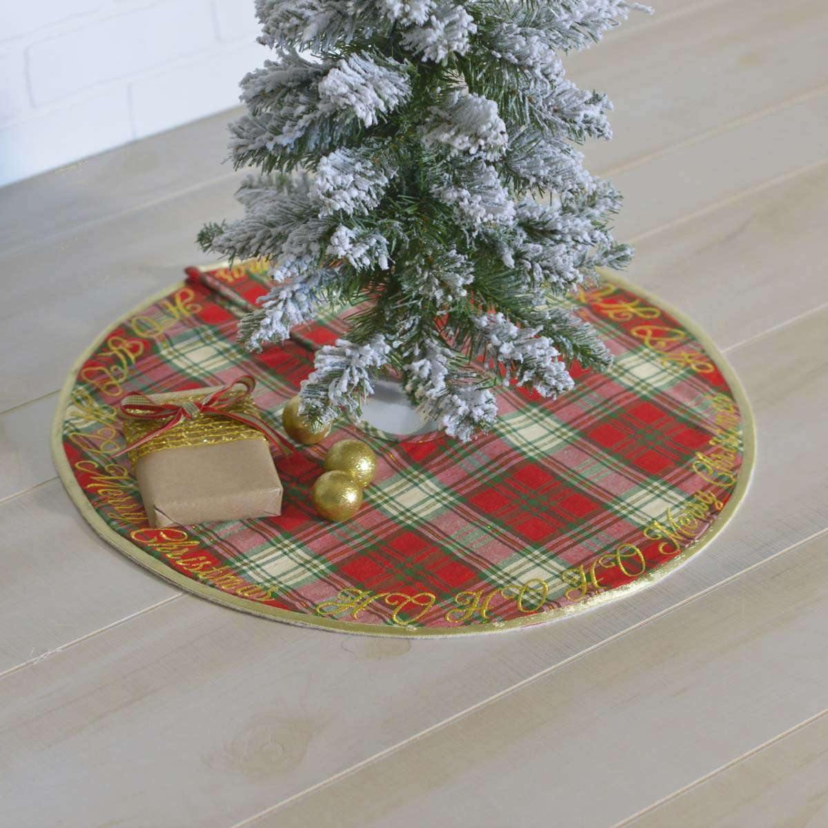 HO HO Holiday Mini Christmas Tree Skirt 21 VHC Brands - The Fox Decor