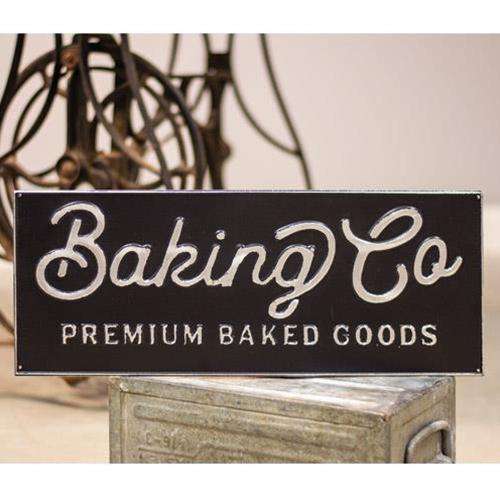 Black and Galvanized Metal Baking Co Sign Farmhouse Decor CWI+ 
