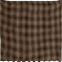 Thumbnail for Black Check Scalloped Shower Curtain 72