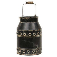 Thumbnail for Black Distressed Milk Can With Handle Buckets & Cans CWI+ 
