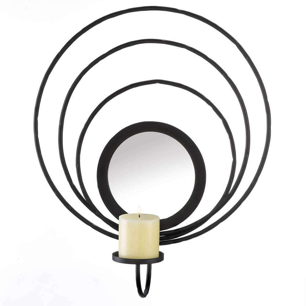 Black Iron Mirrored Wall Sconce Accent Plus 