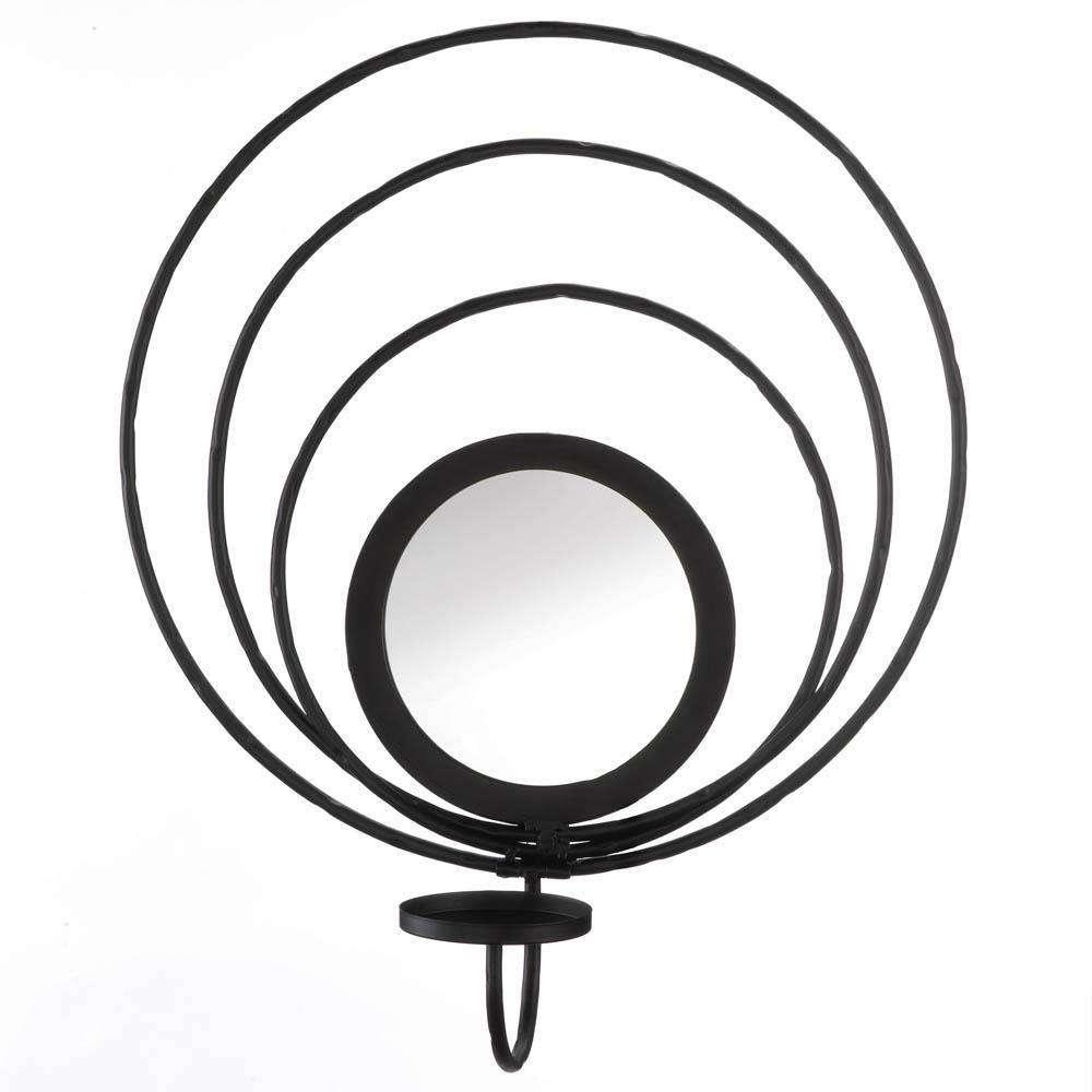 Black Iron Mirrored Wall Sconce Accent Plus 