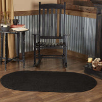 Thumbnail for Black Jute Braided Rug Oval VHC Brands - The Fox Decor