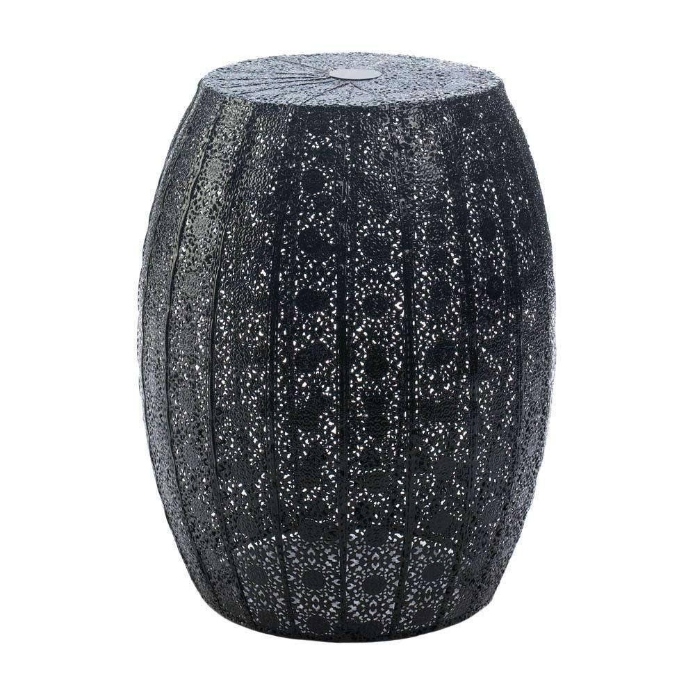 Black Moroccan Lace Stool - The Fox Decor
