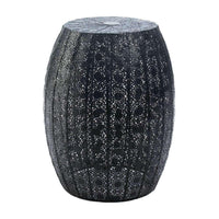 Thumbnail for Black Moroccan Lace Stool - The Fox Decor