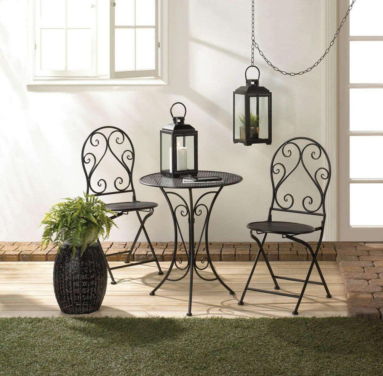 Black Moroccan Lace Stool - The Fox Decor