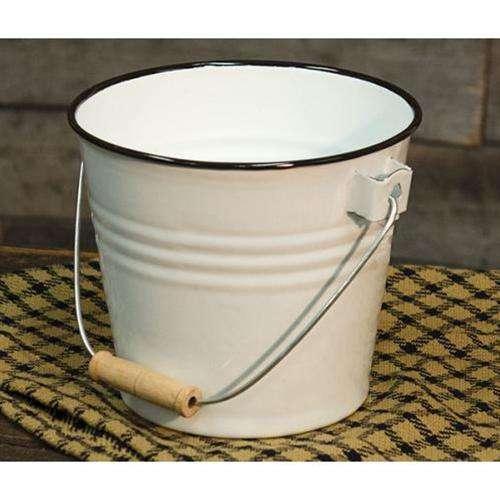 Black Rim Enamel Bucket - The Fox Decor