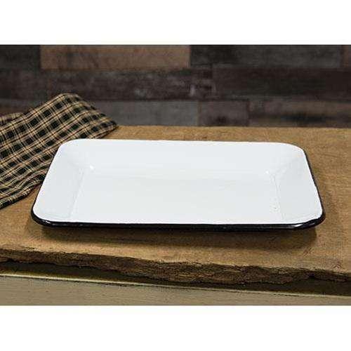 Black Rim Enamel Tray Enamelware CWI+ 