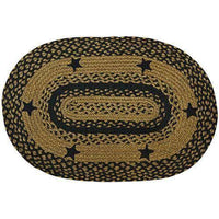 Black Star Oval Braided Rug - The Fox Decor