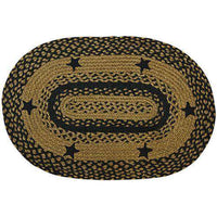Thumbnail for Black Star Oval Braided Rug rugs CWI Gifts 20x30 oval 