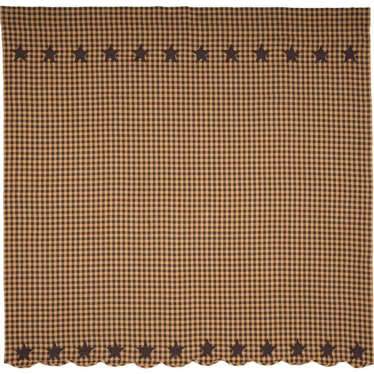 Black Star Shower Curtain 72"x72" - The Fox Decor