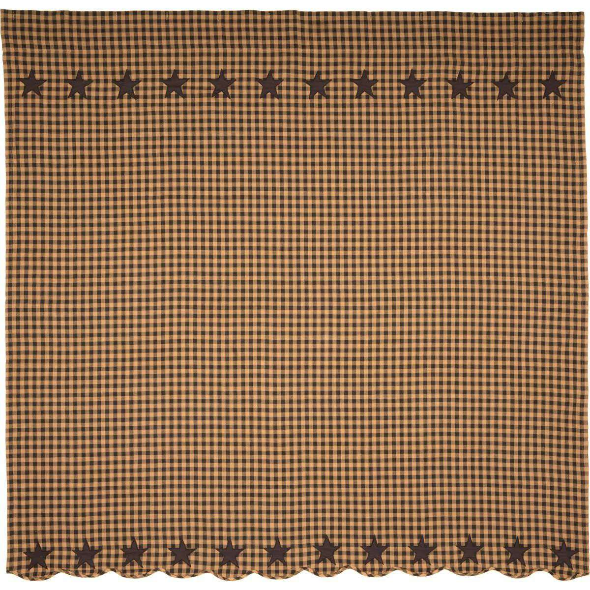 Black Star Shower Curtain 72"x72" curtain VHC Brands 