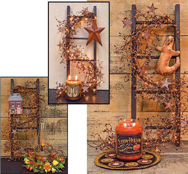 Black Wood Ladder - 24" - The Fox Decor