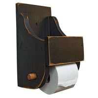 Thumbnail for Black Wood Toilet Paper Holder Aged Wood Collection CWI+ 