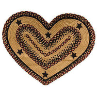 Thumbnail for Blackberry Star Braided Rug - Oval, Bone, Heart Shape rugs CWI Gifts 20x30 inch heart 