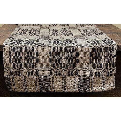 Black/Tan Woven Long Runner - The Fox Decor