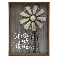 Thumbnail for Bless Our Home Windmill Wall Sign Farmhouse Decor CWI+ 