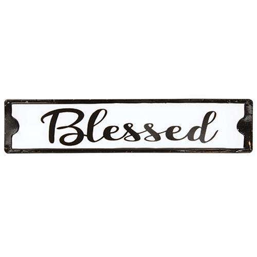 Blessed Black and White Street Sign Metal Signs CWI+ 