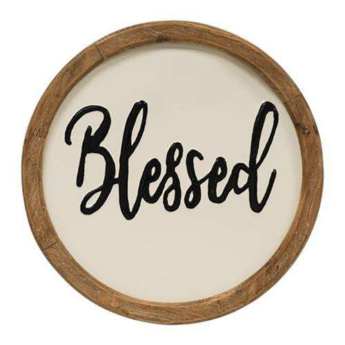 Blessed Round Sign, 12" Metal Signs CWI+ 