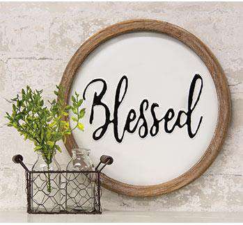 Blessed Round Sign, 12" Metal Signs CWI+ 