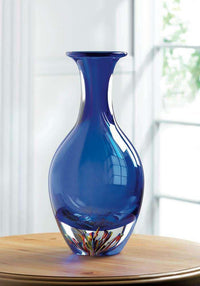 Thumbnail for Blue Art Glass Bottleneck Vase Vases CWI+ 