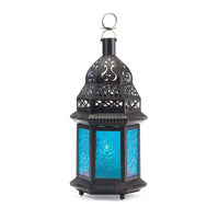 Thumbnail for Blue Glass Candle Lantern