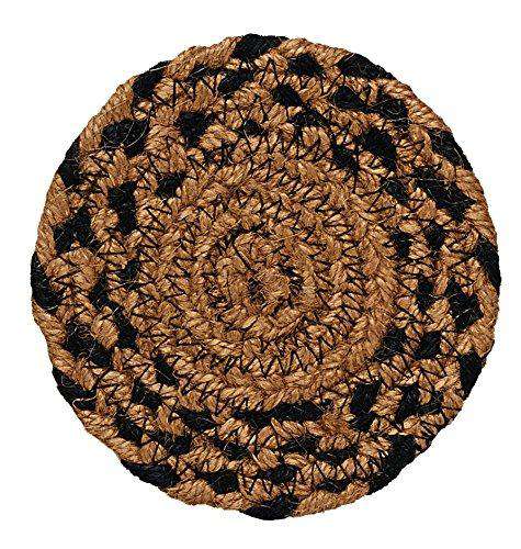Braided Ebony Chair Pad, Coaster, Trivet & Placemat table mats CWI Gifts 