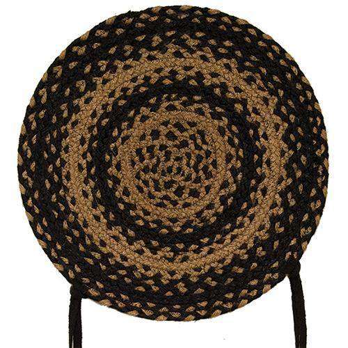 Braided Ebony Chair Pad, Coaster, Trivet & Placemat table mats CWI Gifts Chair Pad 15" 