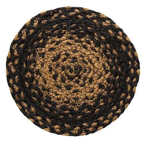 Braided Ebony Chair Pad, Coaster, Trivet & Placemat - The Fox Decor