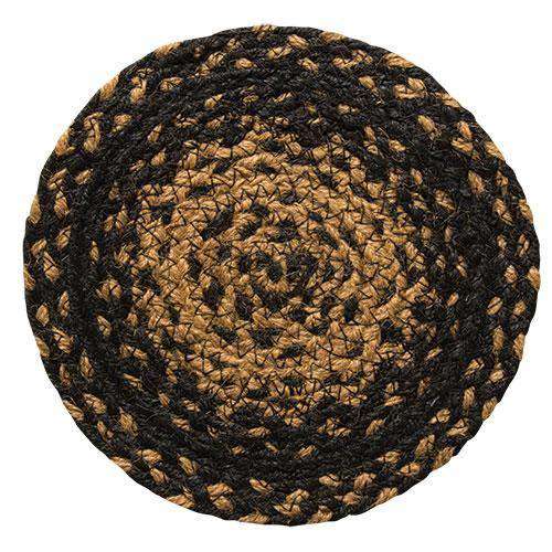 Braided Ebony Chair Pad, Coaster, Trivet & Placemat table mats CWI Gifts Trivet 8" 