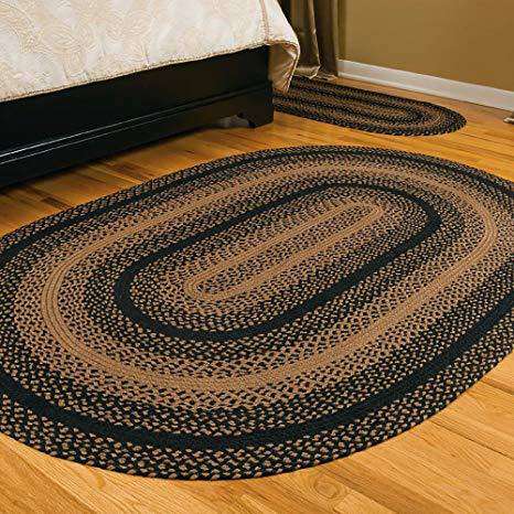 Braided Ebony Rug - Oval & Heart Shape rugs The Fox Decor 36x60 inches (3x5) 