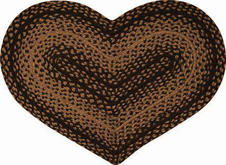 Braided Ebony Rug - Oval & Heart Shape rugs The Fox Decor 